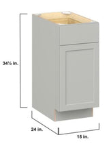 Emerson Whisper Gray Base 1 drawer with Right door Ready to Assemble Kitchen Cabinet (15 in. W x 34.5 in. H x 24 in. D)