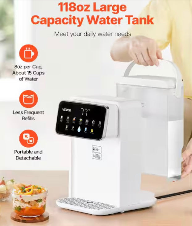 Instant Hot Water Dispenser, Countertop Boiling Water Dispenser with 118 oz. Removable Water Tank Home Stainless Steel