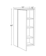 15 in. W x 12 in. D x 42 in. H Ready to Assemble Plywood Shaker Wall Kitchen Cabinet in Dove Gray