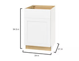 Avondale Shaker Alpine White Ready to Assemble Plywood 21 in Base Kitchen Cabinet (21 in W x 24 in D x 34.5 in H)