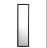 Black Wood Finish 14.2 in. W x 50.2 in. H Over The Door Rectangle MDF Framed Mirror