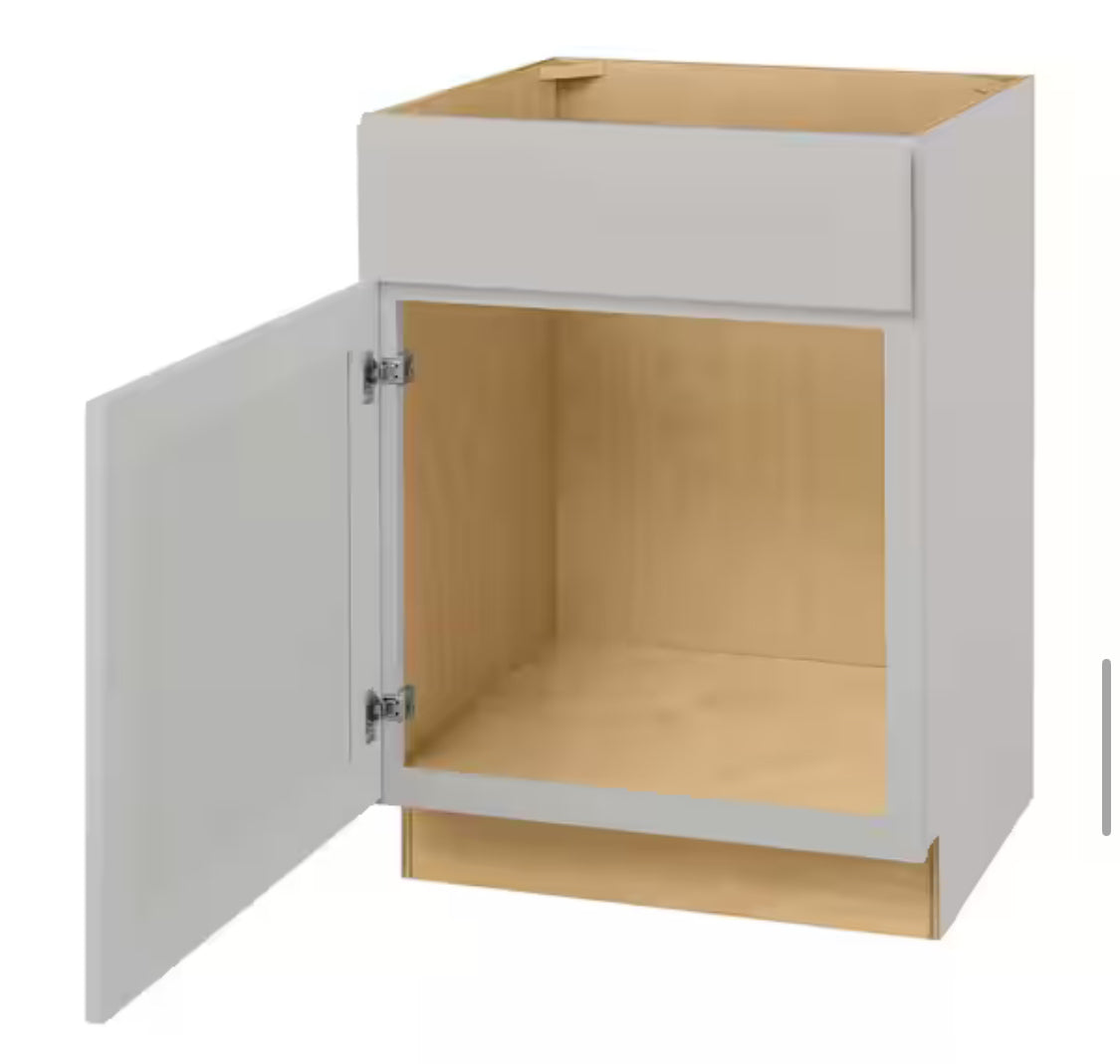 Avondale 24 in. W x 21 in. D x 34.5 in. H Ready to Assemble Plywood Shaker Sink Base Bath Cabinet in Dove Gray