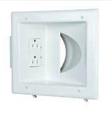 White 1-Gang 1-Decorator/Rocker/1-Duplex;Cable Pass-Through Wall Plate (1-Pack)