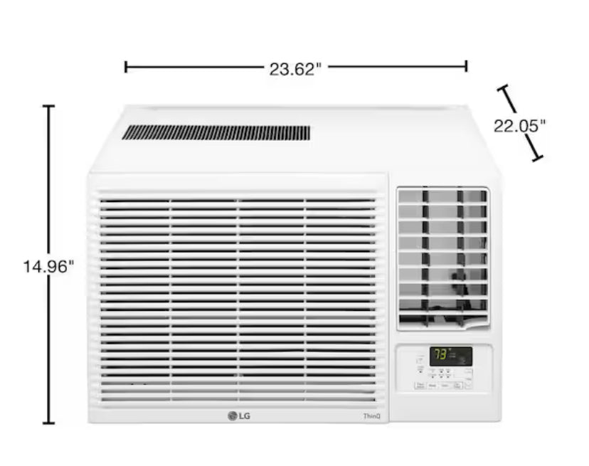 12,200 BTU 230/208V Window Air Conditioner Cools 570 Sq. Ft. with Heater and Wi-Fi Enabled in White