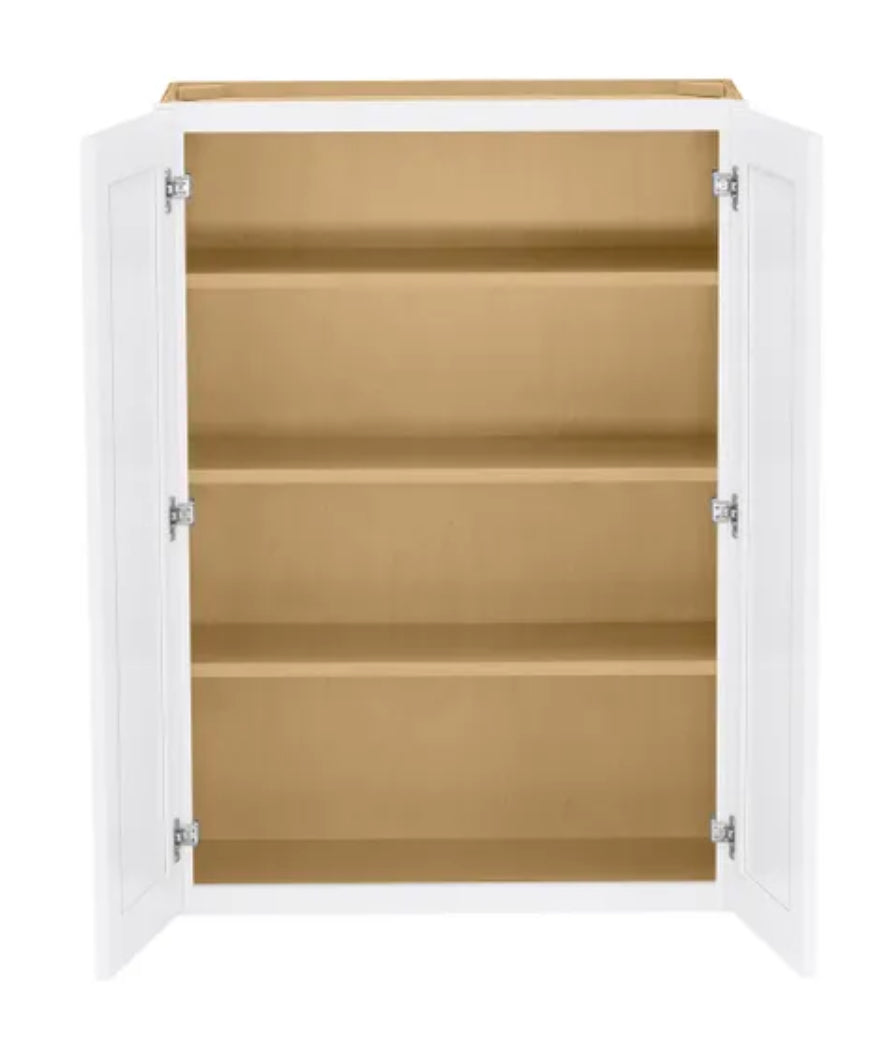 Avondale Shaker Alpine White Quick Assemble Plywood 30 in Wall Kitchen Cabinet (30 in W x 42 in H x 12 in D)