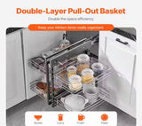 Pull Out Blind Corner Cabinet 15 in. Opening Chrome Soft Close 4-Shelf Slide Out Kitchen Cabinet Organizer