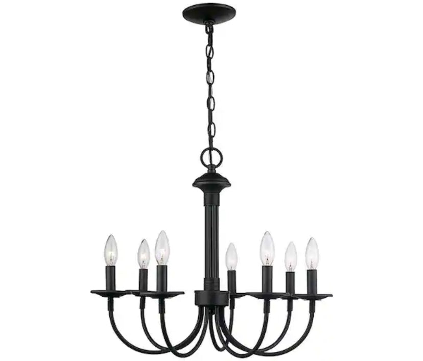 7-Light Oil Rubbed Bronze Candle Chandelier Light Fixture