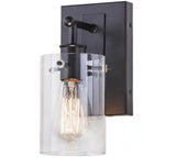 Regan 4.5 in. 1-Light Espresso Bronze Bathroom Vanity Light with Clear Glass Shade