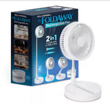 2-in-1 Adjustable Height 40 in. Unique Foldable and Portable My Foldaway Rechargeable Floor and Table Fan