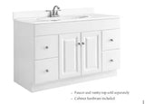 Wyndham 48 in. 2-Door 4-Drawer Bath Vanity Cabinet Only in Semi-Gloss White (Ready to Assemble)