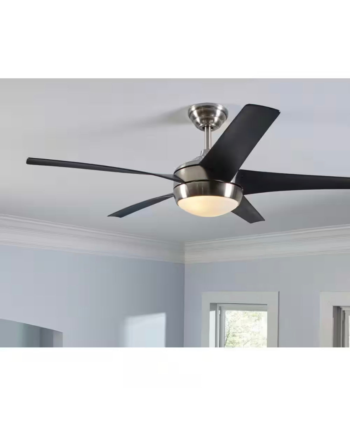 Windward IV 52 in. Indoor LED Brushed Nickel Ceiling Fan with Dimmable Light Kit, Remote Control and Reversible Motor