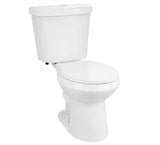 12 in. Rough in 2-Piece 1.0 GPF/1.28 GPF Dual Flush Round Toilet in White, Seat Included