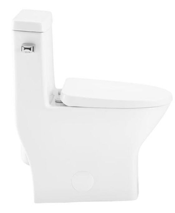 Sublime II 1-Piece 1.28 GPF Single Flush Round Toilet in Glossy White, Seat Included