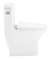 Sublime II 1-Piece 1.28 GPF Single Flush Round Toilet in Glossy White, Seat Included