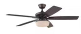 Gazebo IV 52 in. Indoor/Outdoor Flat Bronze Downrod Mount Ceiling Fan with Remote and Light Kit with 2-Bulbs Included