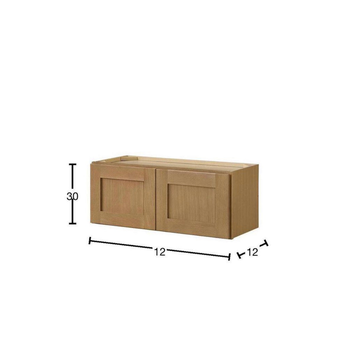 Avondale 30 in. W x 12 in. D x 12 in. H Ready to Assemble Plywood Shaker Wall Bridge Kitchen Cabinet in White Oak