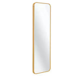 Gold 14 in. W x 47 in. H Rectangular Metal Framed Modern Door mirror