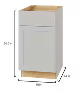 Avondale 18 in. W x 24 in. D x 34.5 in. H Ready to Assemble Plywood Shaker Base Kitchen Cabinet in Dove Gray