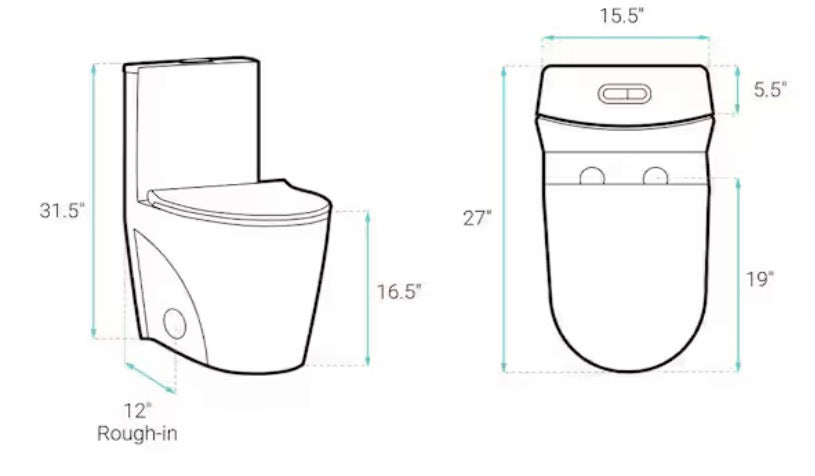 St. Tropez 1-Piece 12 in. Rough-In 1.1/1.6 GPF Dual Flush Elongated ADA Toilet in Matte Bisque