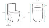 St. Tropez 1-Piece 12 in. Rough-In 1.1/1.6 GPF Dual Flush Elongated ADA Toilet in Matte Bisque