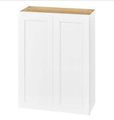 Avondale Shaker Alpine White Quick Assemble Plywood 27 in Wall Kitchen Cabinet (27 in W x 36 in H x 12 in D)