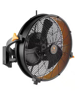18 in. Outdoor Wet Rated Matte Black/Yellow Garage Wall Fan with Remote