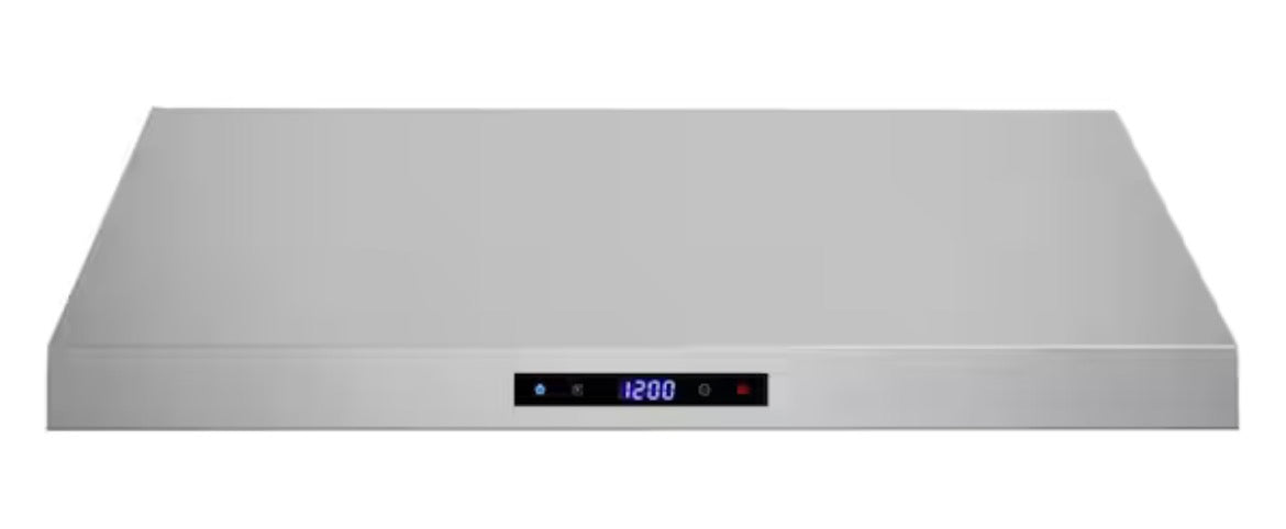 30 in. 406 CFM Magherno Ductless Under Cabinet Range Hood in Brushed Steel, Baffle Filters, Touchpad Control, LED Lights