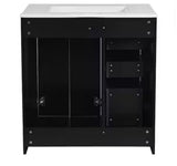 30 in. W x 18.3 in. D x 34 in. H Single Sink Freestanding Black Modern Beauty Bath Vanity with Ceramic Top