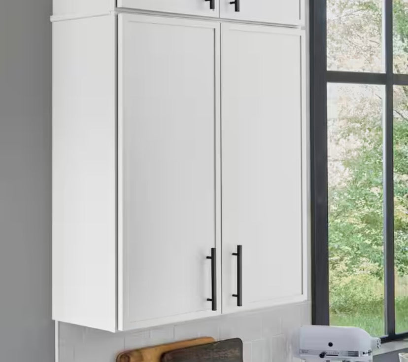 Leyton 30 in. W x 12 in. D x 42 in. H Ready to Assemble Plywood Slim Shaker Wall Kitchen Cabinet in Alpine White