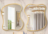20 in. W x 24 in. H Irregular Gold Aluminum Alloy Framed Asymmetrical Wall Mirror