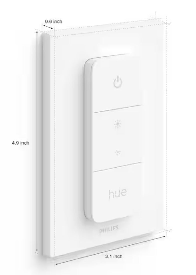 Smart Dimmer Switch for Hue Lights, White, Works with Alexa and Google Assistant (1-Pack)
