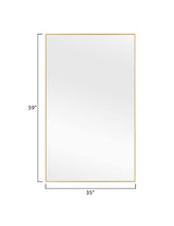 59 in. x 35 in. Modern Rectangle Framed Gold Floor Leaning Mirror