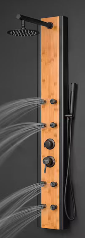 57 In. 8-Jet Multifunction Shower Panel System With Adjustable Rainfall Shower Head And Handheld Shower head