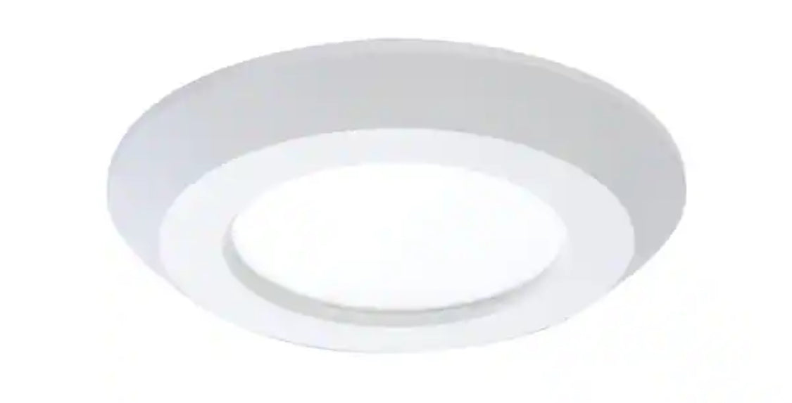 4 in. 2700K-5000K Selectable CCT Surface Integrated LED Downlight Recessed Light with White Round Trim