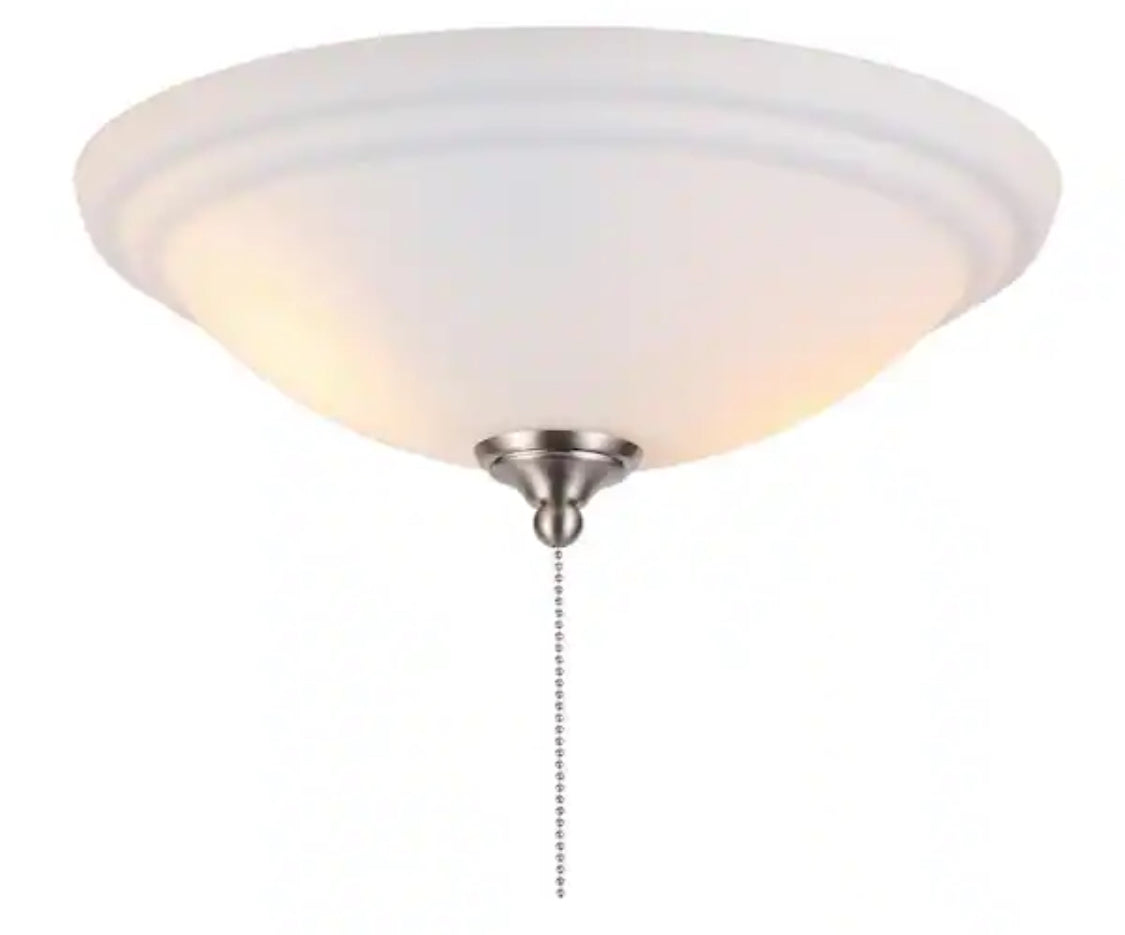 2-Light White Glass Bowl Ceiling Fan LED Light Kit