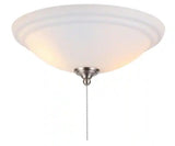 2-Light White Glass Bowl Ceiling Fan LED Light Kit