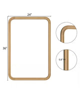 Bonnevaux Natural 24 in. x 36 in. Rounded Corner Wood Mirror