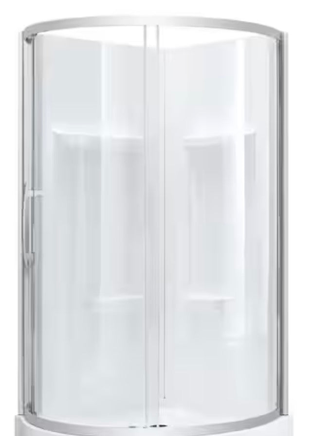 Maia 36 in. x 79.50 in. Corner Shower Door  in Clear and Chrome