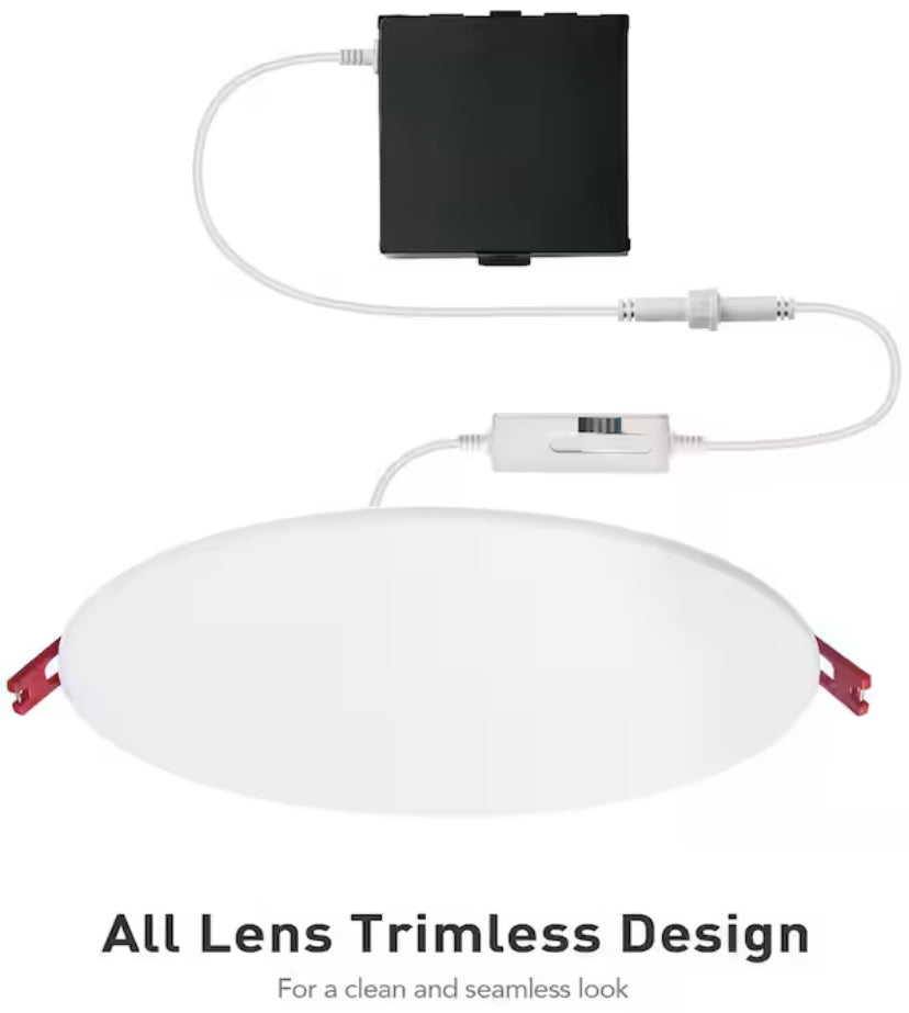 Premium Series 10 in. LED, 2-Level Lumen Select, InfinitiEdge Canless Recessed Light, Adjustable CCT