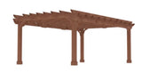 16 ft. W x 12 ft. D Cedar Wood Patio Pergola Shade Structure for Outdoor, Brown