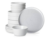 Elica 12-Piece White Stoneware Dinnerware Set (Service for 4)