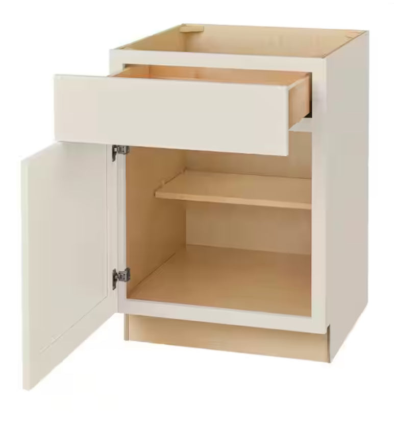Avondale 24 in. W x 24 in. D x 34.5 in. H Ready to Assemble Plywood Shaker Base Kitchen Cabinet in Antique White