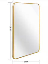 Ta. 24 in. W x 36 in. H Gold Rectangle Framed Mirror