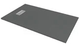 36 in. W x 60 in. L x 1.125 in. H Alcove Solid Composite Stone Shower Pan Base with L/R Drain in Graphite Sand