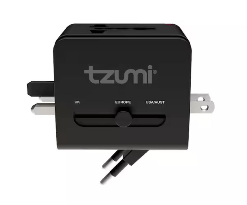 Dual USB and USB-C Travel Adapter