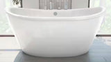 Caspian 60 in. x 32 in. Acrylic Freestanding Soaking Bathtub with Center Drain in White