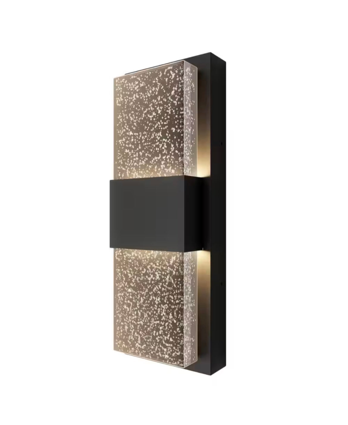 Mazza Black Modern Bubble Glass Integrated LED Outdoor Hardwired Garage and Porch-Light Lantern Sconce