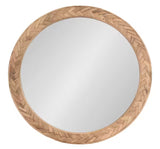 Braywood Brown 24 in. W x 24 in. H Round Wood Framed Mirror