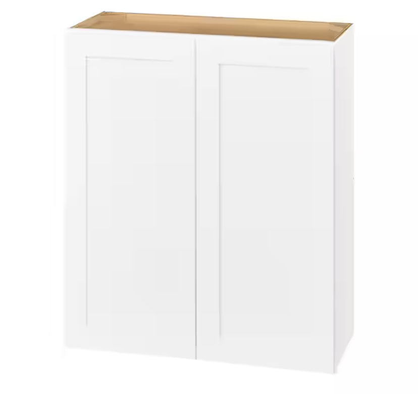 Avondale Shaker Alpine White Ready to Assemble Plywood 30 in Wall Kitchen Cabinet (30 in W x 36 in H x 12 in D)