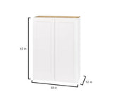 Avondale 30 in. W x 12 in. D x 42 in. H Ready to Assemble Plywood Shaker Wall Kitchen Cabinet in Alpine White